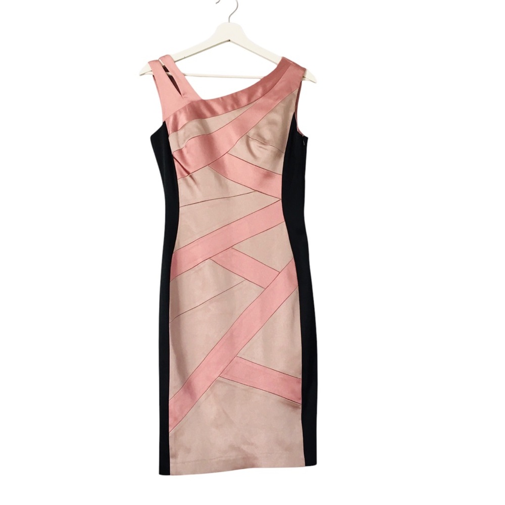 Jax Elegant Pink Black Sleeveless Asymmetrical  Dress 6